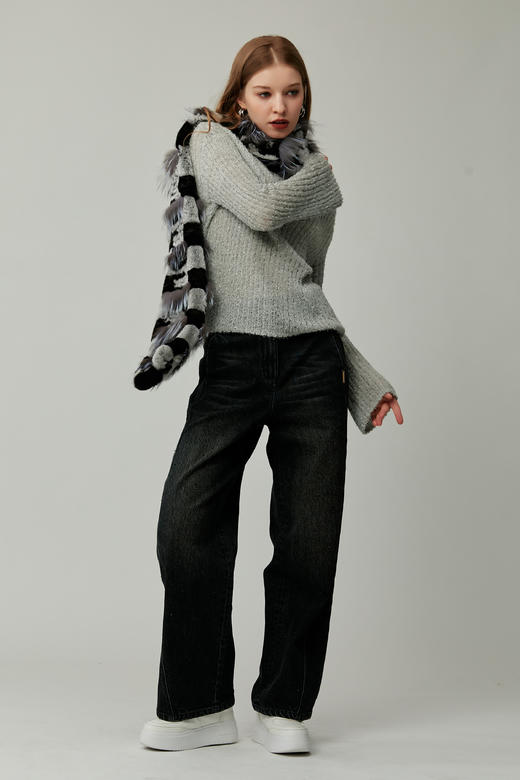 SAFICOO 时尚休闲 牛仔弯刀裤 商品图1