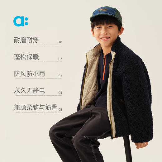 【冬Vol.1】allblu幼岚【不炸毛怪】羊羔绒双面穿外套儿童外套25秋冬新品保暖ZY 商品图2