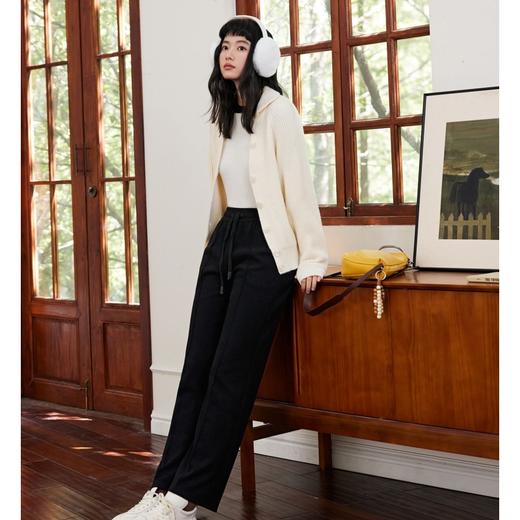 下单3-5天发货！SPLELED 羊毛蚕丝休闲阔腿裤 羊毛蚕丝混纺面料 保暖舒适显瘦垂感好 深秋冬季告别臃肿 商品图2
