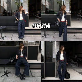 新品上身 |全牛仔搭配，红色腰带提亮，复古新潮。🌟