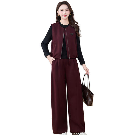 QTMXYKL-25B15-Y运动套装春秋季2025年秋季新款三件套中年妈妈休闲穿搭 商品图4