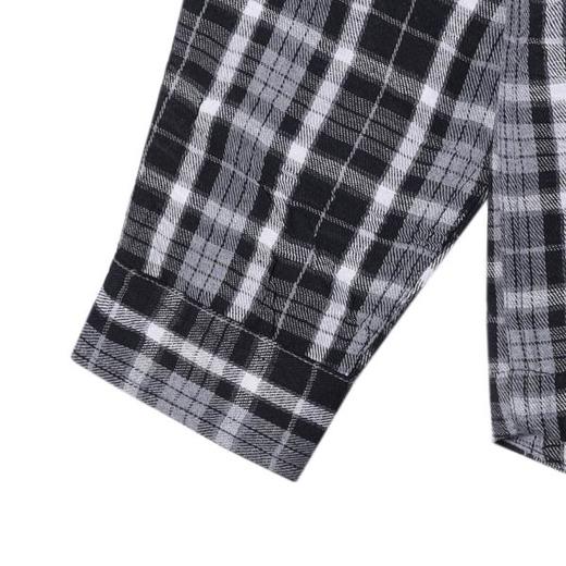 C53063SDSA男士秋冬新款痞帅男装潮牌撞色格纹格子长袖衬衫宽松潮流衬衣 商品图4