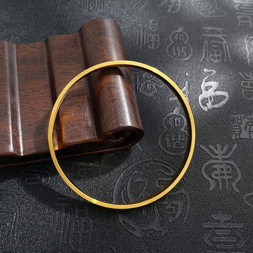 【限时克减150元】足金 3D硬金空心固口手镯传福招财铜钱钱币手镯（面宽约5-5.4mm）(AR3DSZ00050))预售产品下单后不退款不退货不换货不补差价 商品图1