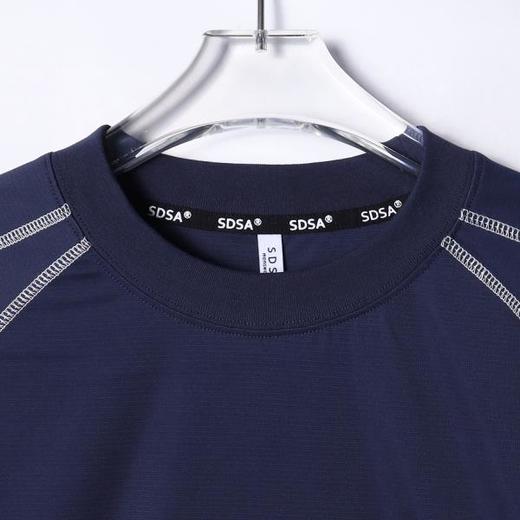 T4816SDSA男士秋冬新款痞帅男装舒适撞色明线刺绣标圆领长袖T恤百搭潮 商品图2