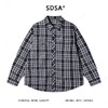 C53063SDSA男士秋冬新款痞帅男装潮牌撞色格纹格子长袖衬衫宽松潮流衬衣 商品缩略图1