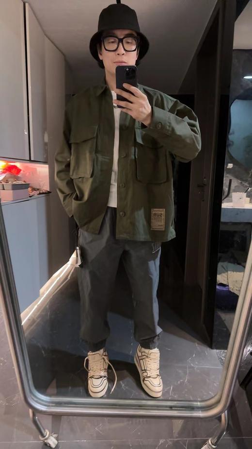 春秋季男装长袖衬衫工装排扣上衣（波哥穿S码） 商品图1