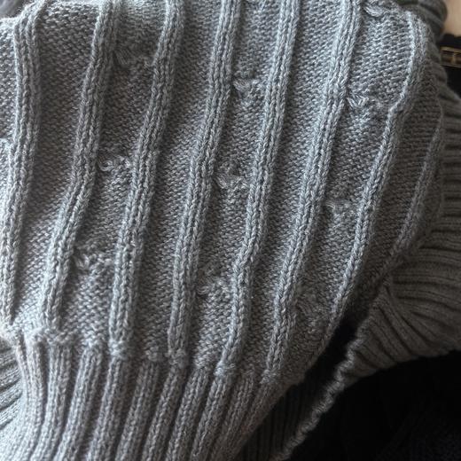 拉家纯色徽标嵌花V领针织长袖毛衣男女同款(波哥XL,蕾姐M) 商品图12