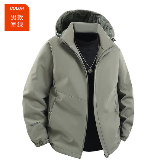 2025冬季新款保暖石墨烯 情侣款立领帽可拆休闲百搭厚外套 防风防水户外男女款棉服BSF5111 商品图7