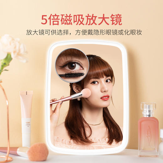 【行走的化妆间 均匀照亮你的美】台式LED3色灯光化妆镜便携折叠补光桌面梳妆美容镜化妆镜子LED灯 佐敦朱迪 商品图2