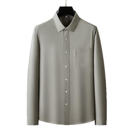 【莱赛尔】【DKP】大依优型大码长袖衬衫男士翻领莱赛尔棉秋季新款商务休闲简约加肥加大码方领工装长袖衬衫男300斤 商品图4