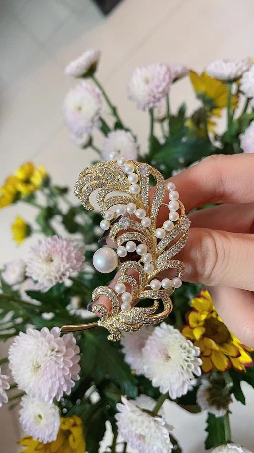 大羽毛珍珠胸花 商品图5