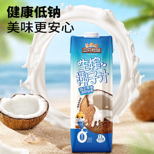 【9.9元/瓶】三只松鼠生榨椰子汁1L（0401511） 商品图0