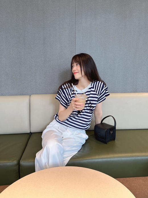 TY400-DIOR迪奥  条纹字母刺绣图案圆领套头  SS23T恤 女款   (PG*MM) 9.10直播款 商品图3