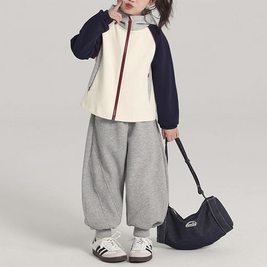 裁缝学苑TH09儿童撞色连帽冲锋外套纸样童装插肩上衣样板打版图纸 商品图4