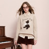 三彩2025冬季新款字母绣花提花针织衫长袖套头上衣慵懒宽松M 商品缩略图1