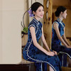 SC21751蓝色无袖国风中式长款旗袍改良年轻款2025新款女复古修身弹力收腰 商品缩略图4