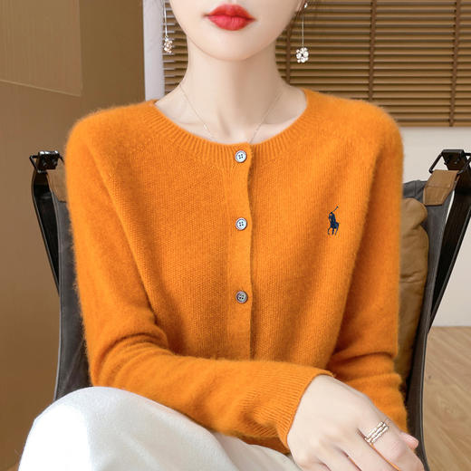 OSL PD019开衫刺绣通勤宽松毛针织外套 商品图0