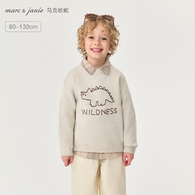 马克珍妮男女童线条动物园软软针织毛衣2025年秋冬新款551851