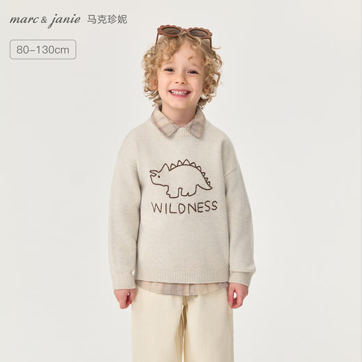 马克珍妮男女童线条动物园软软针织毛衣2025年秋冬新款551851 商品图0