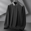 【DDP】大依优型大码男装长袖POLO新款男士加肥加大码商务休闲翻领无痕拼接T恤 商品缩略图1