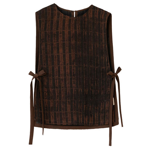 牧衣游原创 重磅格子肌理香云纱马夹老布手工感复古禅意上衣 之然 商品图4