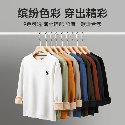 心选丨羊毛蚕丝 华夫格圆领卫衣（PBO1PY25） 商品图1