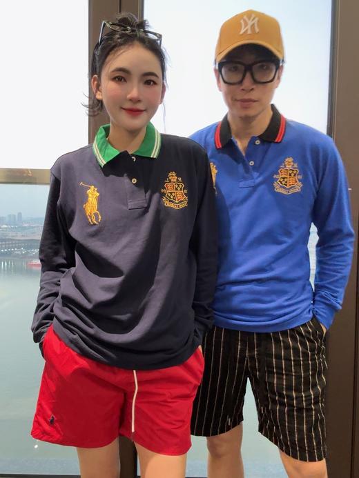 纯棉拉**家小马刺绣标长袖衫  打底Polo翻领衫 商品图5