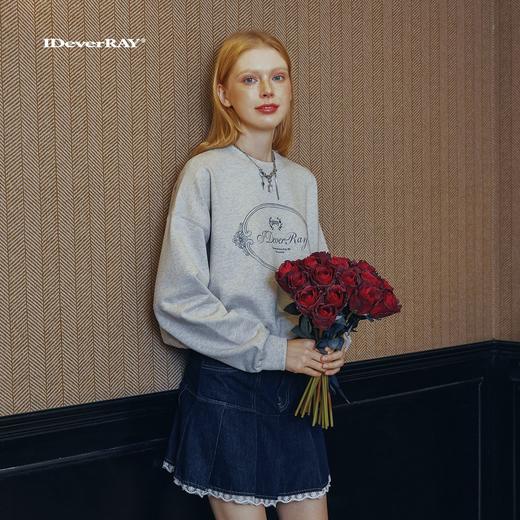 IDEVERRAY【陈立农同款】圆领长袖印花卫衣早秋穿搭宽松情侣上衣 商品图4