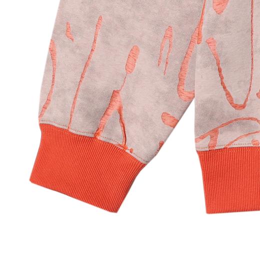 WY1055SDSA男士秋冬新款痞帅男装时尚抽象割破字母撞色连帽卫衣百搭 商品图4