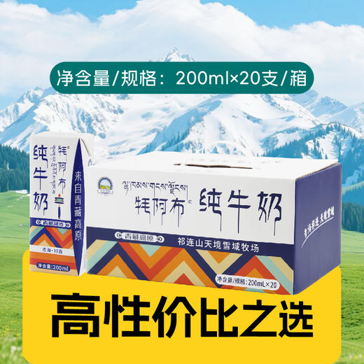 【囤货装】天境雪域纯牛奶 青海祁连天境牧场营养早餐奶 200ml*20支 商品图0