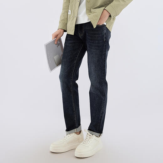 【新品上新】HX 春秋季水洗小直筒牛仔长裤Y201530001101 商品图1
