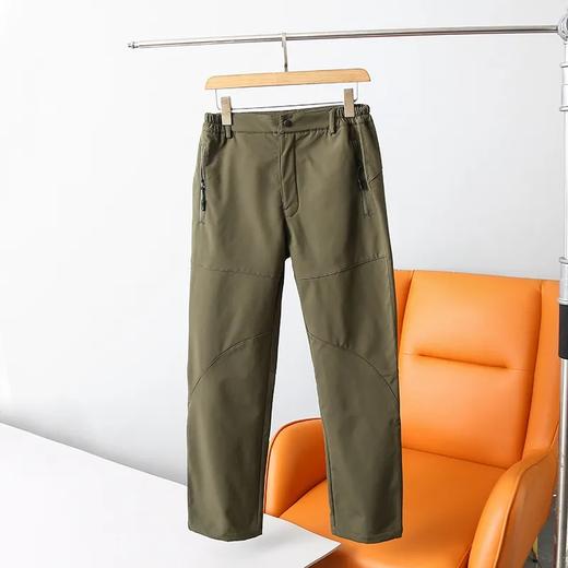 防风防水！加绒加厚！冬季男士户外运动休闲保暖软壳直筒冲锋裤 商品图5