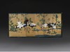 独角鹿西洋古董18世纪日本江户时期出品狩野派风格「水畔群鹤」 主题金地纸本设色六曲屏风 商品缩略图0