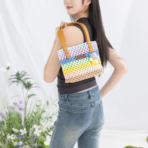 苏苏姐家彩虹托特包手工diy编织钩针毛线团自制单肩包材料包 商品图2