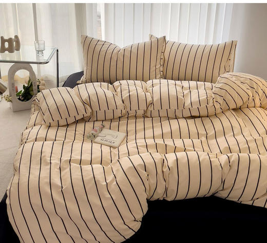 顶柔【自用送人好品】 全棉简约条纹三/四件套-TJ1597 商品图3