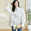 米思阳2026春季新款简约设计感纯棉衬衫泡泡袖褶皱宽松上衣女0256 商品缩略图3