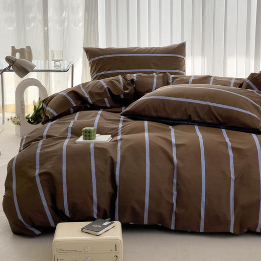 顶柔【自用送人好品】 全棉简约条纹三/四件套-TJ1597 商品图1