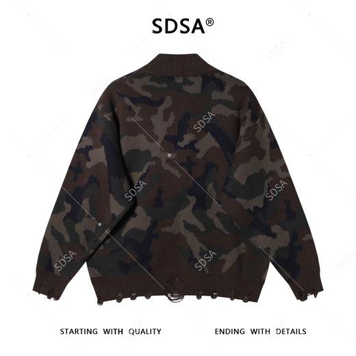 88111SDSA男士秋冬新款痞帅男装潮牌迷彩半拉链立领针织衫百搭毛衣宽松 商品图5