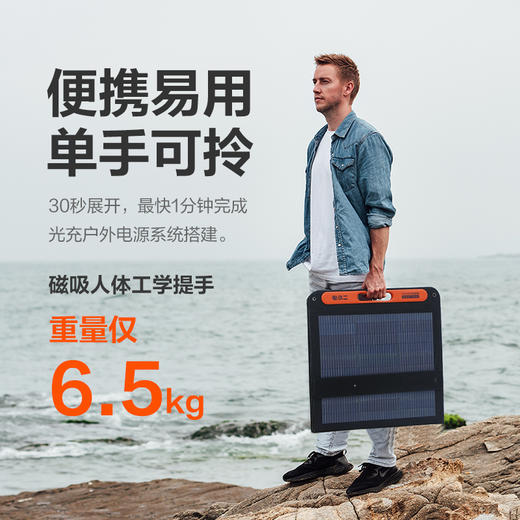 电小二户外太阳能板200W折叠便携光伏发电露营家用户外电源补电 商品图0