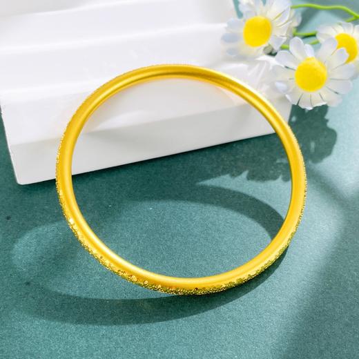 【限时克减150元】足金999.9 #碎碎冰 #超轻 古法空心固口手镯碎碎冰手镯（面宽约3.8-4.2mm）(AIGFSZ00938)预售产品下单后不退款不退货不换货不补差价 商品图1