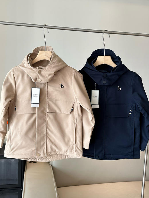 哈男女童秋冬新款透湿三防加绒连帽厚风衣 商品图7