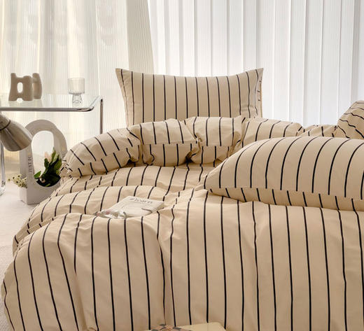 顶柔【自用送人好品】 全棉简约条纹三/四件套-TJ1597 商品图5