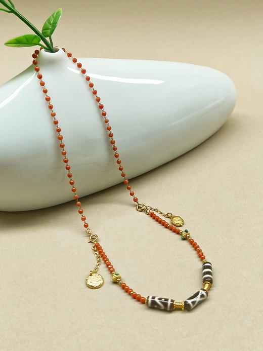 南红迷你天珠三用项链 商品图2