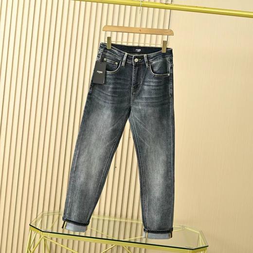 FENDI芬迪2025春秋男士水洗小直筒休闲牛仔裤！ 商品图4