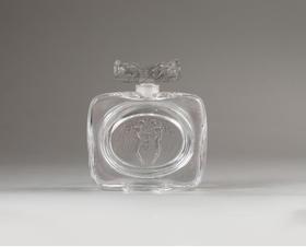 独角鹿西洋古董 法国顶级水晶工坊莱俪LALIQUE设计出品「Deux Figurines Bouchon Figurines」款水晶香水瓶