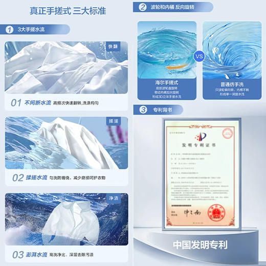 海尔11公斤波轮洗衣机直驱变频双动力仿生手搓精华洗智慧洗七维减震HP电离除菌语音交互【11公斤】仿生手搓+直驱变频+语音交互 商品图3