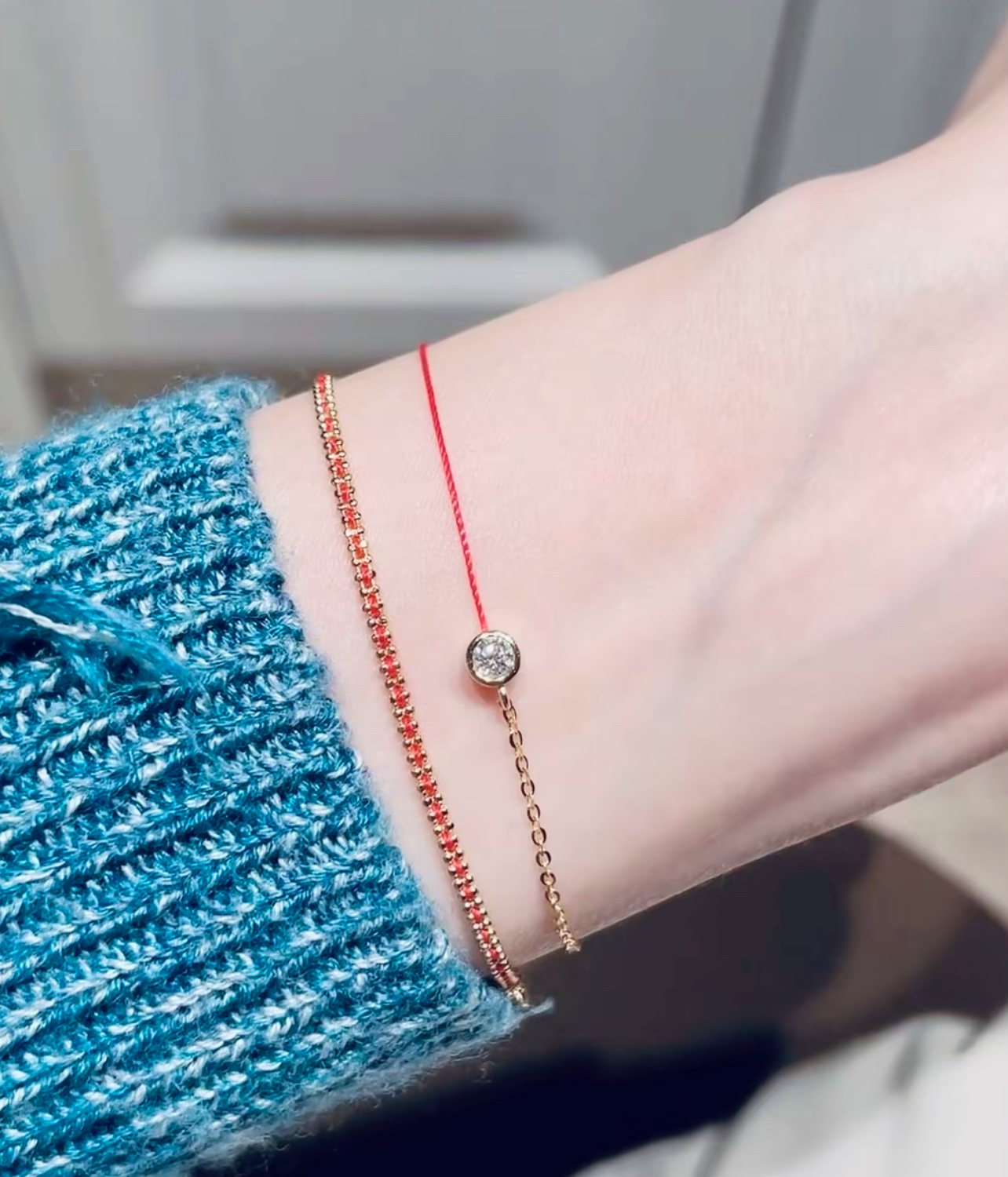 金晨同款red&line幸运红绳手链