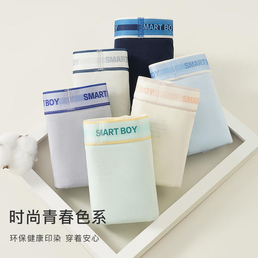 【3条装】100A抑菌棉柔舒适青少年发育期内裤男大码不夹臀1386潮酷内裤 商品图9