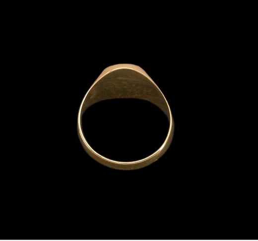 独角鹿西洋古董法国出品18K黄金精雕卷叶及盾形纹章主题印章戒指古董珠宝 商品图4