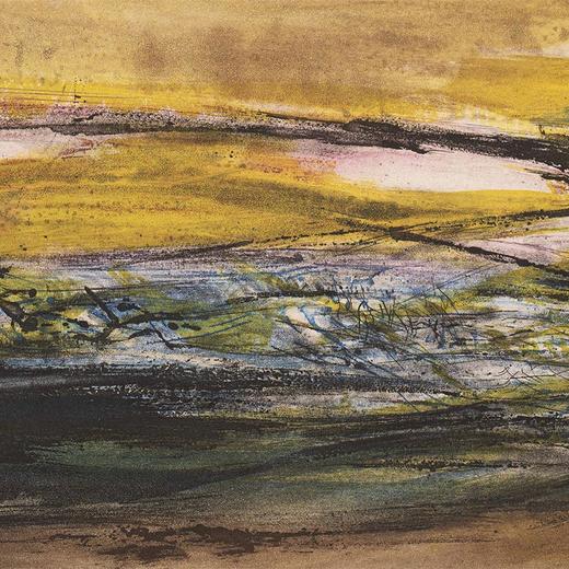 【已售】独角鹿西洋古董法国巴黎Lacourière & Frélaut出版赵无极亲签限量彩色凹版蚀刻版画 商品图2